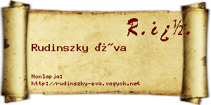 Rudinszky Éva névjegykártya