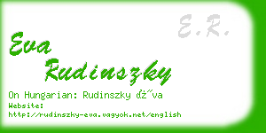 eva rudinszky business card